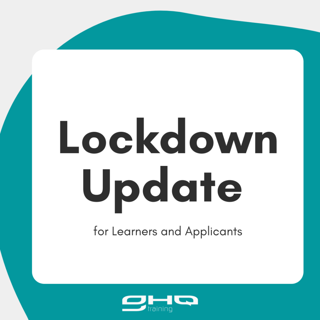 Lockdown Update GHQ Training Nov 2020